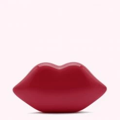 Lulu Guinness RASPBERRY LIPS MEDIUM CLUTCH BAG