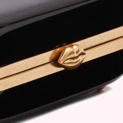 Lulu Guinness BLACK FONTAINE CLUTCH BAG BAGS