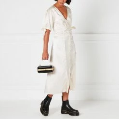 Lulu Guinness BLACK FONTAINE CLUTCH BAG BAGS