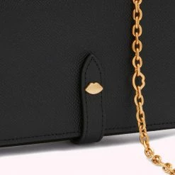 Lulu Guinness BLACK JUNIPER CHAIN WALLET BAGS
