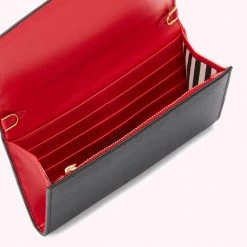 Lulu Guinness BLACK JUNIPER CHAIN WALLET BAGS