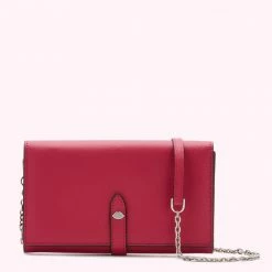 Lulu Guinness RASPBERRY CROSSGRAIN JUNIPER CHAIN WALLET BAGS