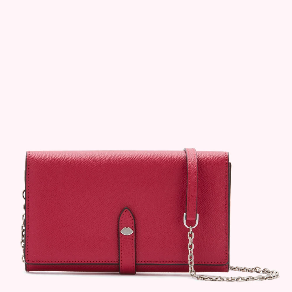 Lulu Guinness RASPBERRY CROSSGRAIN JUNIPER CHAIN WALLET BAGS 3 Lulu Guinness RASPBERRY CROSSGRAIN JUNIPER CHAIN WALLET BAGS