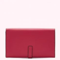 Lulu Guinness RASPBERRY CROSSGRAIN JUNIPER CHAIN WALLET BAGS