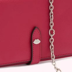 Lulu Guinness RASPBERRY CROSSGRAIN JUNIPER CHAIN WALLET BAGS 12 Lulu Guinness RASPBERRY CROSSGRAIN JUNIPER CHAIN WALLET BAGS