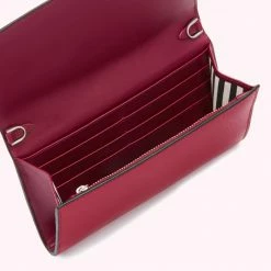 Lulu Guinness RASPBERRY CROSSGRAIN JUNIPER CHAIN WALLET BAGS 11 Lulu Guinness RASPBERRY CROSSGRAIN JUNIPER CHAIN WALLET BAGS