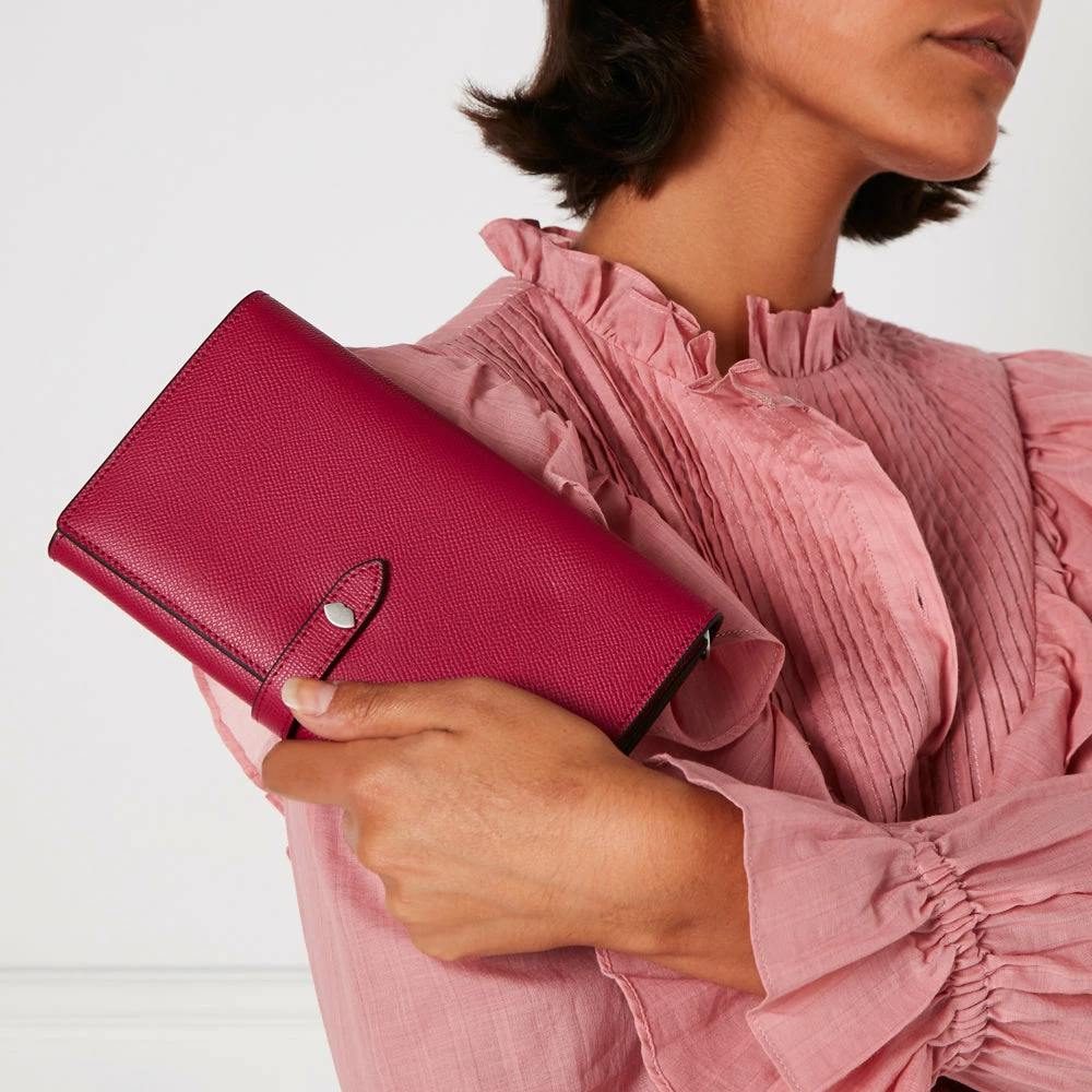 Lulu Guinness RASPBERRY CROSSGRAIN JUNIPER CHAIN WALLET BAGS 8 Lulu Guinness RASPBERRY CROSSGRAIN JUNIPER CHAIN WALLET BAGS