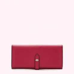 Lulu Guinness RASPBERRY LEATHER JUNO WALLET Pink, Forever