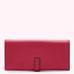 Lulu Guinness RASPBERRY LEATHER JUNO WALLET Pink, Forever