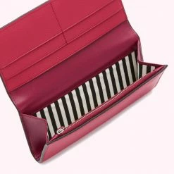 Lulu Guinness RASPBERRY LEATHER JUNO WALLET Pink, Forever