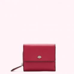 Lulu Guinness RASPBERRY LIP PIN JODIE WALLET