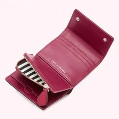 Lulu Guinness RASPBERRY LIP PIN JODIE WALLET