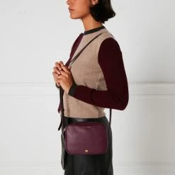 Lulu Guinness BAGS PLUM LEATHER COLE CROSSBODY BAG