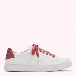 Lulu Guinness ROSEWOOD LEATHER LIPS NATASHA TRAINERS Statement Red