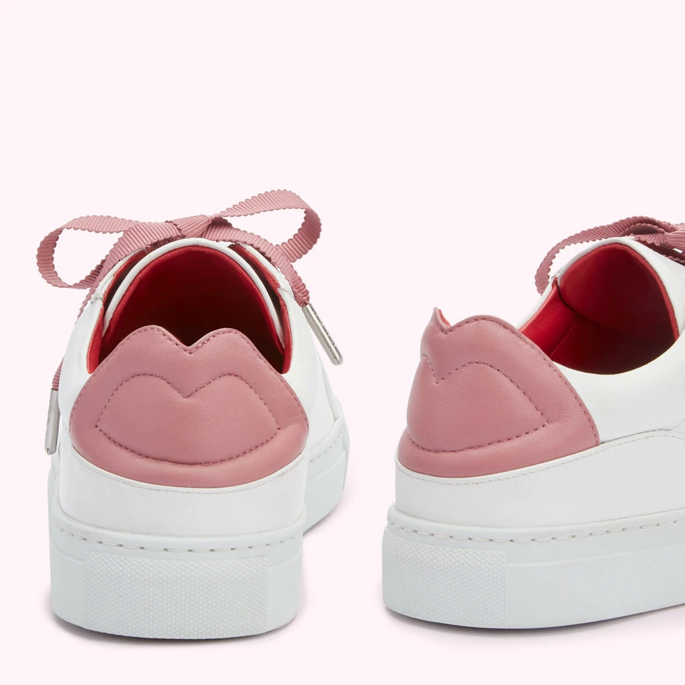 Lulu Guinness Pink, Forever ANTIQUE ROSE LEATHER LIPS NATASHA TRAINERS 4 Lulu Guinness Pink, Forever ANTIQUE ROSE LEATHER LIPS NATASHA TRAINERS