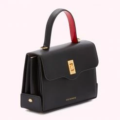 Lulu Guinness BLACK MEDIUM LIP TURNLOCK QUEENIE HANDBAG BAGS 13 Lulu Guinness BLACK MEDIUM LIP TURNLOCK QUEENIE HANDBAG BAGS