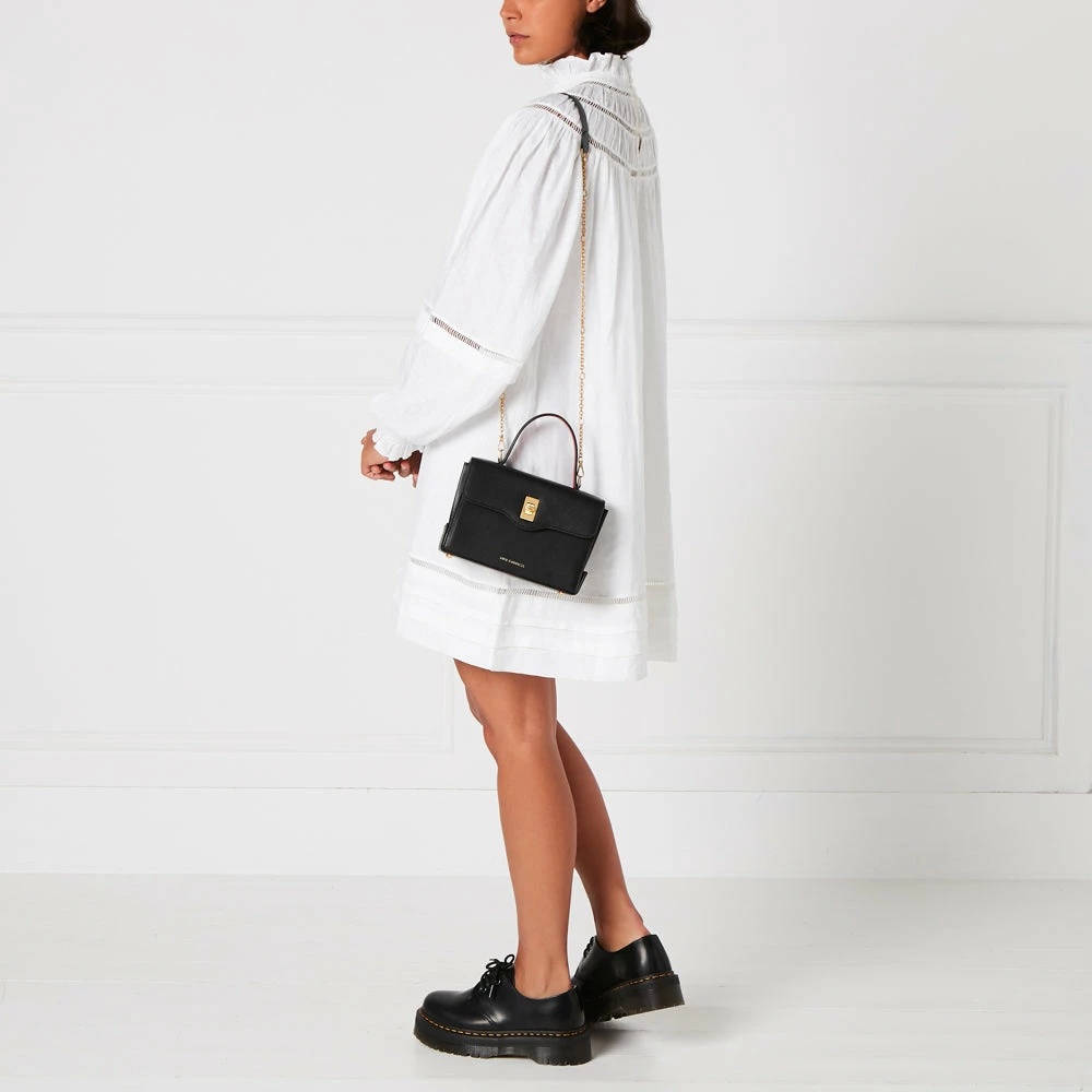 Lulu Guinness BLACK MEDIUM LIP TURNLOCK QUEENIE HANDBAG BAGS 9 Lulu Guinness BLACK MEDIUM LIP TURNLOCK QUEENIE HANDBAG BAGS