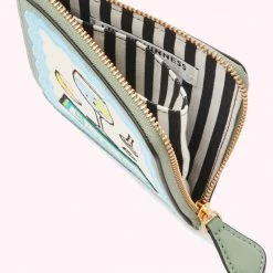 Lulu Guinness ACCESSORIES SAGE GIN AND TONIC SQUARE COIN PURSE