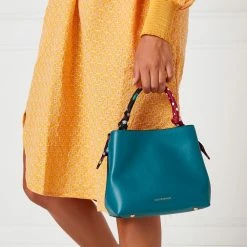 Lulu Guinness EMERALD MEDIUM TEXTURED LEATHER RUBY