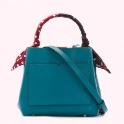 Lulu Guinness EMERALD MEDIUM TEXTURED LEATHER RUBY