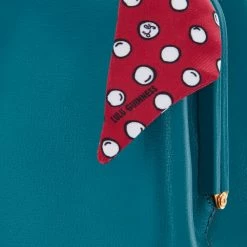 Lulu Guinness EMERALD MEDIUM TEXTURED LEATHER RUBY