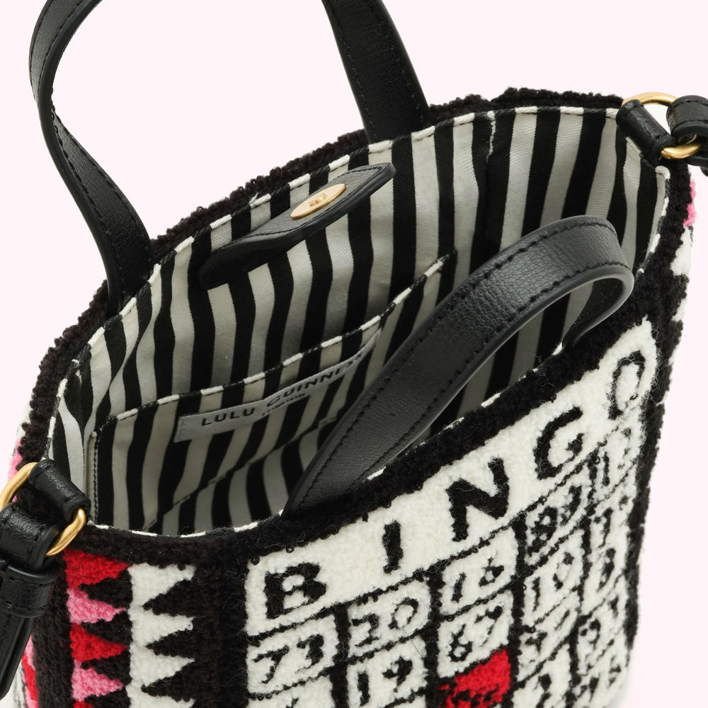 Lulu Guinness BLACK MINI BINGO BIBI TOTE BAGS 5 Lulu Guinness BLACK MINI BINGO BIBI TOTE BAGS