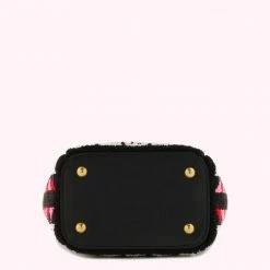 Lulu Guinness BLACK MINI BINGO BIBI TOTE BAGS