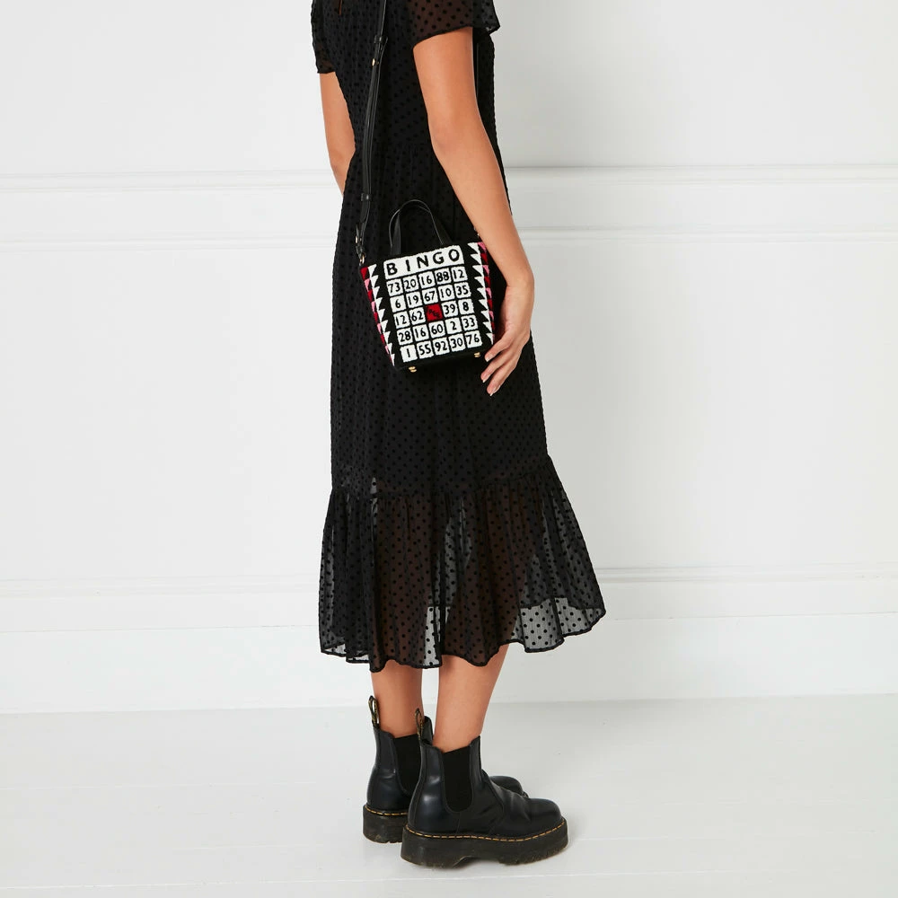Lulu Guinness BLACK MINI BINGO BIBI TOTE BAGS 7 Lulu Guinness BLACK MINI BINGO BIBI TOTE BAGS