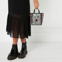 Lulu Guinness BLACK MINI BINGO BIBI TOTE BAGS 10 Lulu Guinness BLACK MINI BINGO BIBI TOTE BAGS