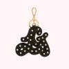 Lulu Guinness BLACK LARGE LETTERS KEYRING Timeless Black