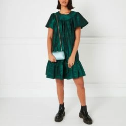 Lulu Guinness BLUE SATIN HAYWORTH CLUTCH BAG