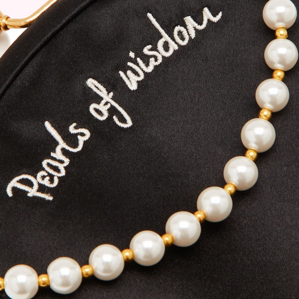 Lulu Guinness BLACK PEARLS OF WISDOM HARLOW PURSE 6 Lulu Guinness BLACK PEARLS OF WISDOM HARLOW PURSE