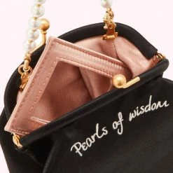 Lulu Guinness BLACK PEARLS OF WISDOM HARLOW PURSE 10 Lulu Guinness BLACK PEARLS OF WISDOM HARLOW PURSE