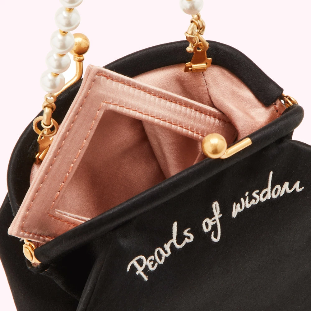 Lulu Guinness BLACK PEARLS OF WISDOM HARLOW PURSE 5 Lulu Guinness BLACK PEARLS OF WISDOM HARLOW PURSE