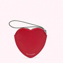 Lulu Guinness RED STRAWBERRY HEART COIN PURSE Statement Red