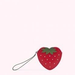 Lulu Guinness RED STRAWBERRY HEART COIN PURSE Statement Red