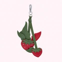 Lulu Guinness RED STRAWBERRY KEYRING Statement Red