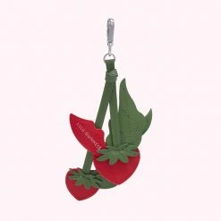 Lulu Guinness RED STRAWBERRY KEYRING Statement Red
