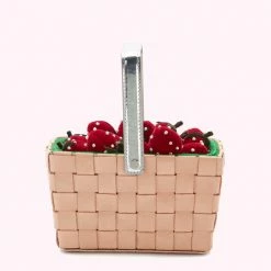 Lulu Guinness BAGS TAN SOMERSET STRAWBERRY PUNNET BASKET BAG