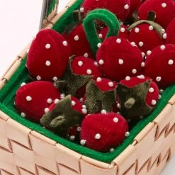 Lulu Guinness BAGS TAN SOMERSET STRAWBERRY PUNNET BASKET BAG