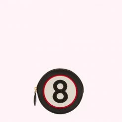 Lulu Guinness BLACK BINGO ROUND COIN PURSE