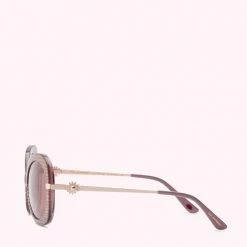 Lulu Guinness HONEYSUCKLE GINGHAM SUNGLASSES Pink, Forever