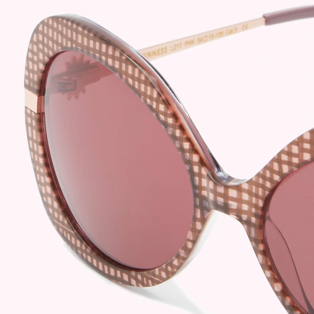 Lulu Guinness HONEYSUCKLE GINGHAM SUNGLASSES Pink, Forever 5 Lulu Guinness HONEYSUCKLE GINGHAM SUNGLASSES Pink, Forever