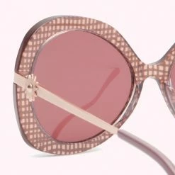 Lulu Guinness HONEYSUCKLE GINGHAM SUNGLASSES Pink, Forever 9 Lulu Guinness HONEYSUCKLE GINGHAM SUNGLASSES Pink, Forever