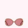Lulu Guinness HONEYSUCKLE GINGHAM SUNGLASSES Pink, Forever