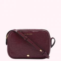 Lulu Guinness PLUM LIZARD LEATHER COLE CROSSBODY BAG BAGS
