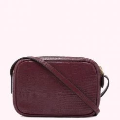 Lulu Guinness PLUM LIZARD LEATHER COLE CROSSBODY BAG BAGS