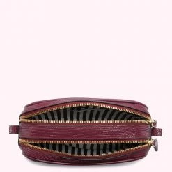 Lulu Guinness PLUM LIZARD LEATHER COLE CROSSBODY BAG BAGS