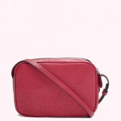 Lulu Guinness RASPBERRY LEATHER COLE CROSSBODY BAG