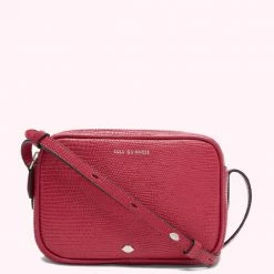 Lulu Guinness RASPBERRY LEATHER COLE CROSSBODY BAG